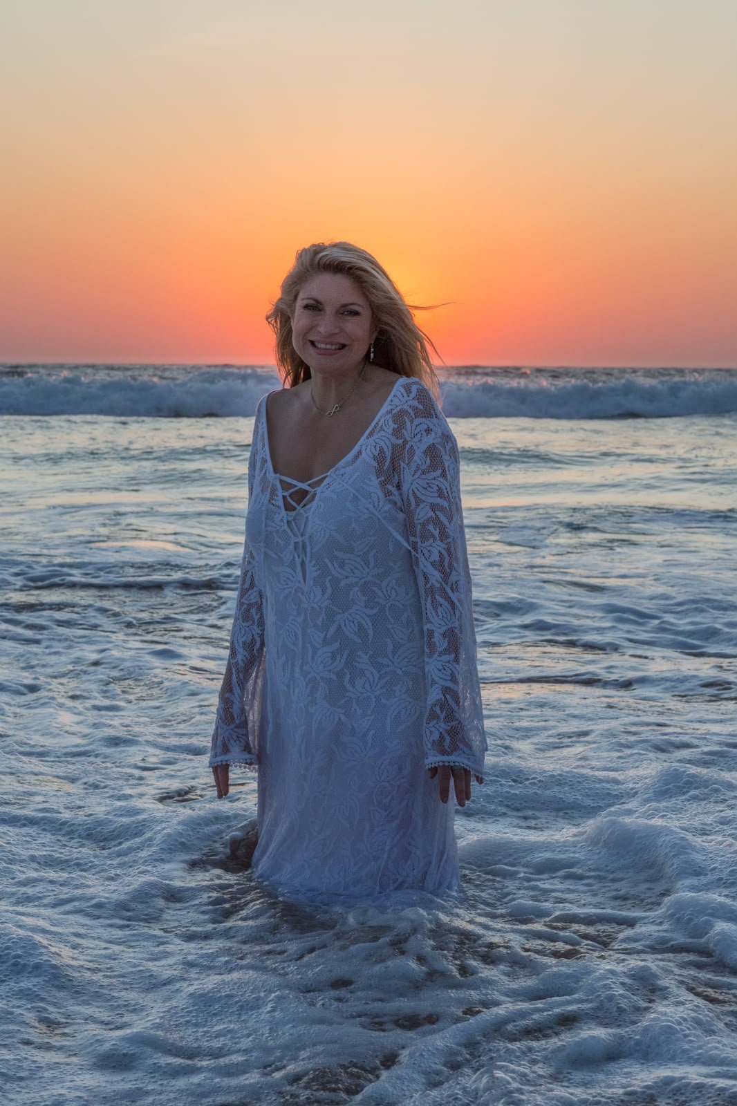 Maria Therase in the ocean at sunrise